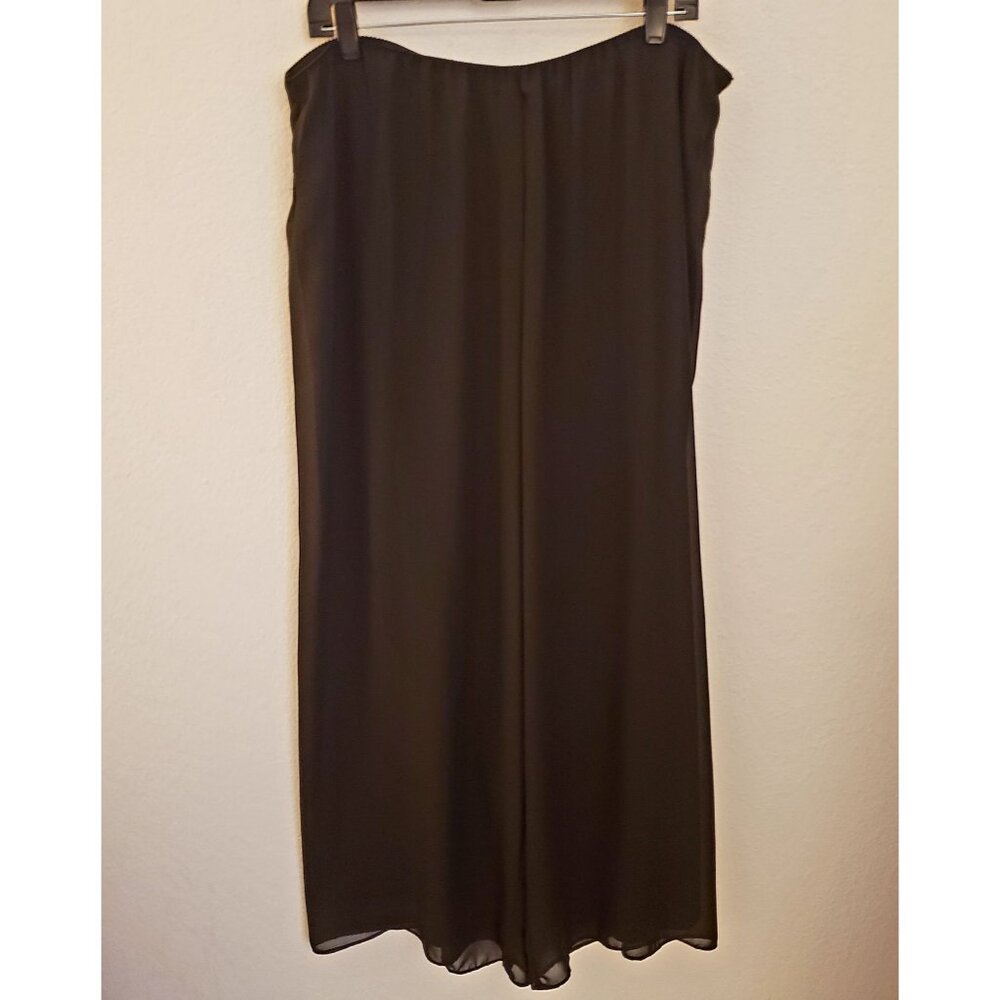 Alex Evening Vintage Black Wide Leg Chiffon Elastic Waist Pants Size 1X EUC